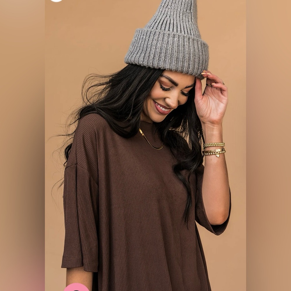 LALA ORIGINAL Dressed in LALA Lex Ribbed Playsuit in Mocha Jumpsuit Set (S) - Picture 12 of 17